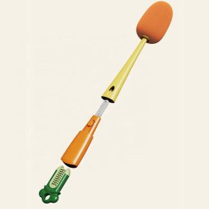 Three-in-One Multifunctional Plastic Cup Brush Long-Handle Carrot-Shaped Sponge for Kitchen Bottle Cleaning